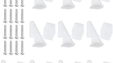 Hobbypark Nylon Control Horns W13×L18×H25mm T-Style with 4 Adjustment Positions and Screws for RC Plane Scale Models Accessories (Set of 10) (with Screws M2x14mm)