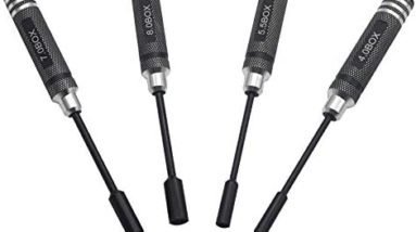 Vgoohobby 4Pcs Hex Nut Key Socket Screw Driver Tool,4.0 5.5 7.0 8.0mm Sleeve Wrench Spanner,RC Flat Head Wrench Screwdrivers Repair Tools Kit for RC FPV Car Truck Boat