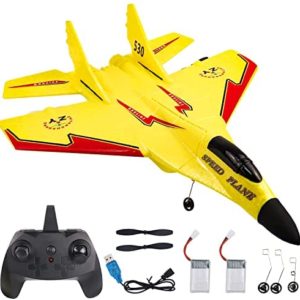 CANOPUS RC Plane, Remote Control Airplane for Kids and Adults, Radio Controlled Fighter Jet Aircraft with Automatic Balance System, Epp Foam, Yellow, Hobby and Great Gift for Birthdays and Christmas