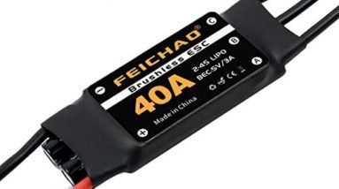 FEICHAO 40A Brushless ESC 2-4S Speed Controller with 5V 3A BEC for Fixed Wing DIY RC Multi-axis Aircraft Drone Helicopter (1Piece, Long Cable)