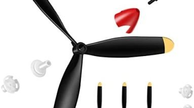 Outus 3 Sets Spare RC Plane Propellers 3 Blade Propeller Compatible with P40 Fighter Remote Control Plane 761-13 Radio Controlled Plane Carbon Fiber Nose Cone with Propeller Savers and Adapters