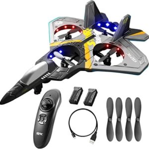 Remote Control Plane for Kids | RC Airplanes | 2.4GHz 6CH EPP RC | Plane 4 Motor RC Aircraft Toy for Kids | Gravity Sensing Stunt Roll Cool Light | RC PlanesRC Planes 2 Batteries 2 Batteries