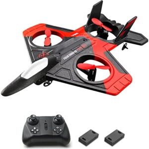 GoolRC RC Airplane with Camera 480P RC Planes Remote Control Airplanes 2.4GHz RC Plane Gliding Aircraft Flight Toys for Adults Kids Boys with Function 360° Tumbling One Key Return 2 Battery Red
