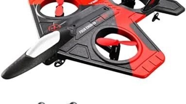 GoolRC RC Airplane with Camera 480P RC Planes Remote Control Airplanes 2.4GHz RC Plane Gliding Aircraft Flight Toys for Adults Kids Boys with Function 360° Tumbling One Key Return 2 Battery Red