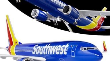Lose Fun Park 1:80 Scale Large Model Airplane Southwest Airlines Boeing 737 Plane Models Diecast Airplanes with LED Light for Collection or Gift