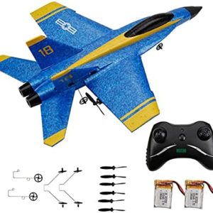 OTTCCTOY RC Plane Remote Control Airplane RTF RC Plane 2 Channel Remote Control Airplane, 2.4GHz Radio Control F18 Jet Aircraft with 2 Batteries