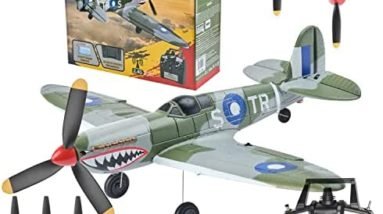 Top Race 4 Channel Remote Control Airplane Spitfire Shark Mouth TR-S55