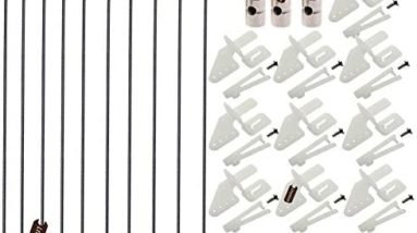 Ltvystore 10Pcs Adjustable Pushrod Connector Linkage Stopper 1.8mm & 10Pcs Nylon Control Horns 21x10 mm & 10Pcs 1.5 x 185mm Z Push Rods Parts Compatible for RC Airplane Plane Boat Replacement