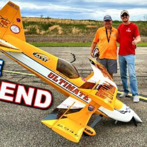 INCREDIBLE FINAL FLIGHT - Mark Radcliff's 46% GIANT Scale Ultimate GAS BIPLANE with SMOKE!!!