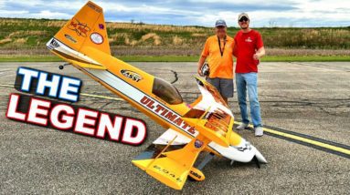 INCREDIBLE FINAL FLIGHT - Mark Radcliff's 46% GIANT Scale Ultimate GAS BIPLANE with SMOKE!!!