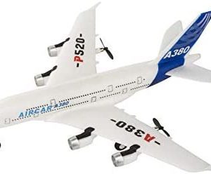 New A380 Airplane 2.4G 2Ch Fixed Wing Outdoor P520-A380 RC Plane Toys Two Batteries (Blue)