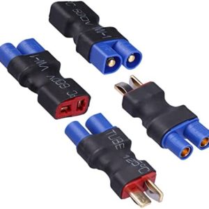 Aimrock 4-Pack Deans Connector/T Plugs to EC3 Adapters for RC Car Plane Lipo Battery