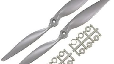 uxcell RC Propellers CW 12x6 Inch 2-Vane for Airplane Nylon Gray 2Pcs with Adapter Rings