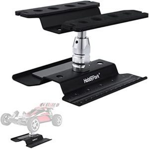 Hobbypark RC Car Work Stand Repair Workstation Aluminum 360 Degree Rotation Lift / Lower for 1/10 1/12 1/16 1/18 Truck Buggy On Road Touring Drift (Black)