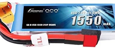 Gens ace 2S 7.4V 1550mAh 45C LiPo Battery Pack with Deans Plug for RC Plane FPV Car Boat Truck Heli Airplane