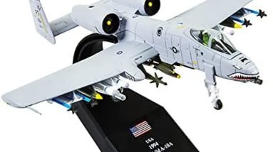 Busyflies Fighter Jet Model 1:100 A-10 Thunderbolt II Warthog Attack Fighter Plane Model Diecast Military Airplane Model for Collection and Gift(A-10)