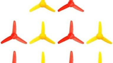 EUDAX 10 Pcs Micro DC Motor 2mm Shaft Propeller with 3 Vanes 80mm Fan Shape for Fan Leaves Ship Model RC Boat DIY Airplane Science and Education Toys