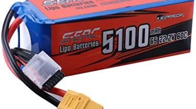 SUNPADOW 6S RC Lipo Battery 22.2V 60C 5100mAh with XT90 Connector for RC Airplane Aircraft Quadcopter Drone FPV Helicopter