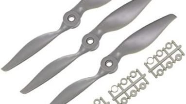 uxcell RC Propellers CW 8x6 Inch 2-Vane for Airplane Nylon Gray 3Pcs with Adapter Rings