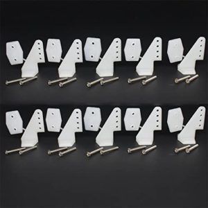 Hobbypark 10 Sets Nylon Standard Control Horns W13xL18xH25mm 4 Holes with Screw for RC Airplane Parts KT Model Replacement