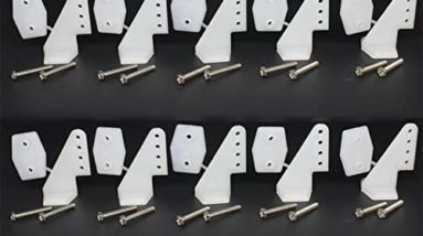 Hobbypark 10 Sets Nylon Standard Control Horns W13xL18xH25mm 4 Holes with Screw for RC Airplane Parts KT Model Replacement
