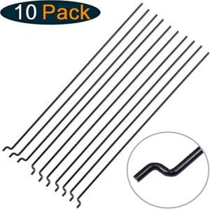 Hobbypark Φ1.2mm x L120mm Steel Z Style Pull/Push Rods Parts for RC Airplane Plane Boat Replacement (Pack of 10)