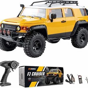 FMS 1:18 Toyota FJ Cruiser Official RTR Remote Control Car RTR Vehicle Models with Intelligent Lighting 3-Ch 2.4GHz Transmitter for Adults Kids (FJ Cruiser)