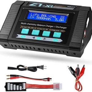 BGUAD 100W 10A AC/DC 1-6S Lipo Battery Charger Discharger Smart Balance Lipo Charger for LiPo LiHV Life NiMH NiCd Pb for Hobby RC Car Boat Drone FPV Racing Airplane Helicopter Airsoft