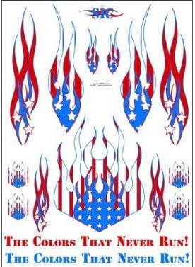 "Rev Up Your Ride With Racers Edge US Flag Flames Decals!"