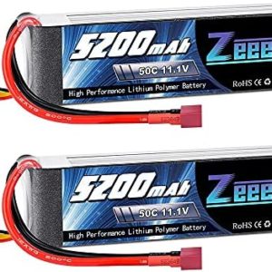 Zeee 11.1V 50C 5200mAh 3S Lipo Battery with Deans T Connector Soft Case for RC Plane DJI Quadcopter RC Airplane RC Helicopter RC Car Truck Boat(2 Packs)