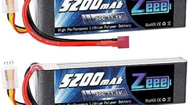 Zeee 11.1V 50C 5200mAh 3S Lipo Battery with Deans T Connector Soft Case for RC Plane DJI Quadcopter RC Airplane RC Helicopter RC Car Truck Boat(2 Packs)