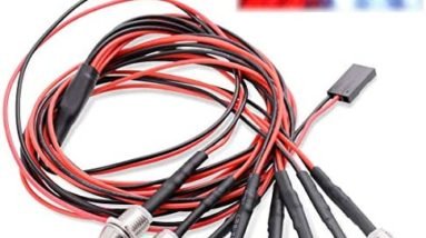 Kalevel 8 LED RC Car Truck Led Lights Kit for 1/10 1/8 1/12 for RC Car RC Truck RC Plane (White+Red)