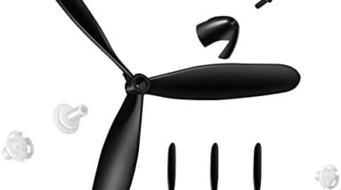 Outus 3 Sets Spare RC Plane Propellers 3 Blade Propeller Compatible with 761-11 BF109 Remote Control Radio Controlled Airplane Carbon Fiber Nose Cone with Propeller Savers and Adapters