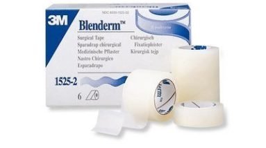 3M BLENDERM 1"x5Yd Clear Surgical Plastic / RC Airplane Hinge Tape 6-PACK 1525-1 LF Waterproof Hypoallergenic USA