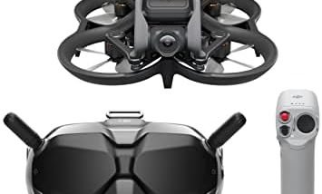 DJI Avata Fly Smart Combo (DJI FPV Goggles V2) - First-Person View Drone UAV Quadcopter with 4K Stabilized Video, Super-Wide 155° FOV, Built-in Propeller Guard, HD Low-Latency Transmission, Black