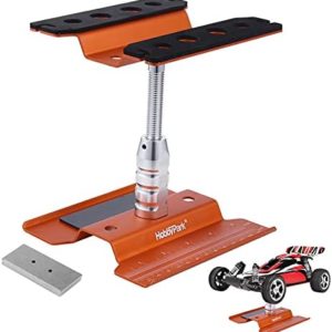 Hobbypark Aluminum RC Car Stand Work Station with Weight Repair Tools for 1/12 1/10 1/8 Crawler Truck Buggy Traxxas Redcat Axial RC4WD Tamiya HPI (Orange)