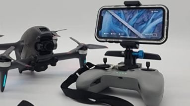 3D Innovators Phone Holder Mount for DJI FPV Remote Controller | NO Screws Required | Easy SNAP ON Install | (Blue Thumbscrew)