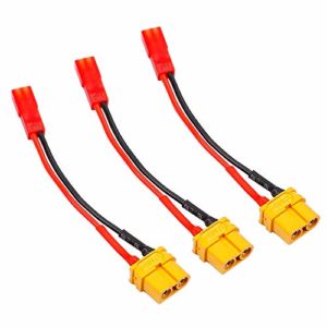 FLY RC 3pcs XT60 Female to JST Female Charging Adapter Lead Wire for Plane Car Helicopter Charger