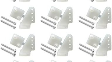 12Sets Nylon Control Horns L11×W11×H20mm 4 Holes Positions for RC Plane Airplane Scale Model DIY Parts Accessories with M2x20mm Screw