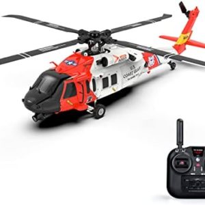 Lingxuinfo RC Helicopter Model with GPS Positioning and Camera, 1/47 F09-S 2.4G 6CH Brushless Direct Drive RC Helicopter for American UH60-Black Hawk Model, Best Outdoor Gift for Kids-RTF Edition