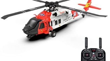Lingxuinfo RC Helicopter Model with GPS Positioning and Camera, 1/47 F09-S 2.4G 6CH Brushless Direct Drive RC Helicopter for American UH60-Black Hawk Model, Best Outdoor Gift for Kids-RTF Edition