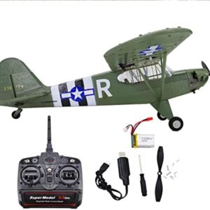 EVAR RC Military Aircraft Modell for J-3 CUB, 2.4Ghz 4CH RC Jet Aircraft with Brushless Motors Fixed-Wing, Remote Control Aircraft for Beginners