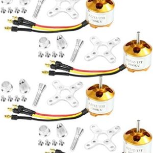QWinOut A2212 1000KV Brushless Outrunner Motor 13T with 3.5mm Male Banana Bullet for RC DIY Aircraft Multi-Copter Quadcopter Drone (4 Pcs)