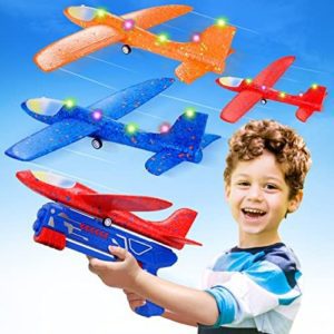 Toys for Ages 5-7,Outdoor Kids Toys for Backyard,3 Pack Airplane Launcher Toys,4 5 6 7 8 Year Old Boy Girl Birthday Gift Ideas,Sports & Outdoors Flying Toys,Outdoor Summer Yard Toys for Kids Ages 4-8
