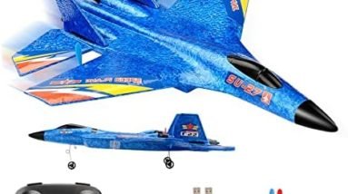 RoofWorld RC Plane Remote Control Glider Airplanes 2.4 GHZ 2 Channels, Easy to Fly RC Fighter, Remote Control Aircraft with Automatic Balance Gyro for Adult Kids Beginner