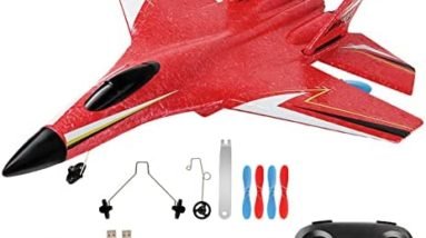 Su-27 RC Airplane,2.4GHz 2 Channel Remote Control Plane with Gyro Night Lights and Batteries, Easy to Fly for Adults, Beginners Kids, Red