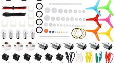 Sntieecr 6 Set 131 PCS DC Motors Kit, Mini Electric Motor 1.5-3V 15000RPM with 66 PCS Plastic Gears, Shaft Propeller, Bulbs, Buzzer Sounder, Science Experiment Set for Kid DIY STEM Engineering Project