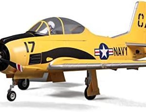 Fms T-28D Trojan V4 Yellow 1400mm (55.1") Wingspan RC Airplane 6-CH with Flaps LED Retracts Warbird PNP (No Radio, Battery, Charger)