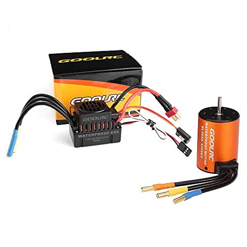 GoolRC 3650 3900KV Moteur Beushless Étanche avec Ensemble Combiné ESC 60A pour 1/10 RC Camion Voiture