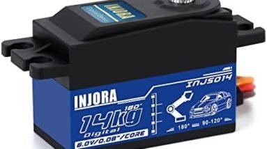 INJORA RC Digital Servo 14kg Low Profile Servo Metal Digital Core High Torque Servo Motor for 1/10 1/12 RC Vehicles On-Road Touring Drift Car Helicopter Model